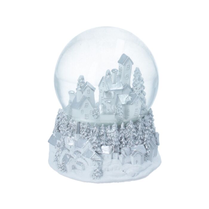 Gisela Graham Silver/White Village Music Globe